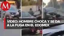 Automovilista chocó y arrastro una motocicleta en el Edomex