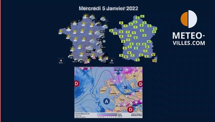 prévisions météo du mardi 4 janvier 2022