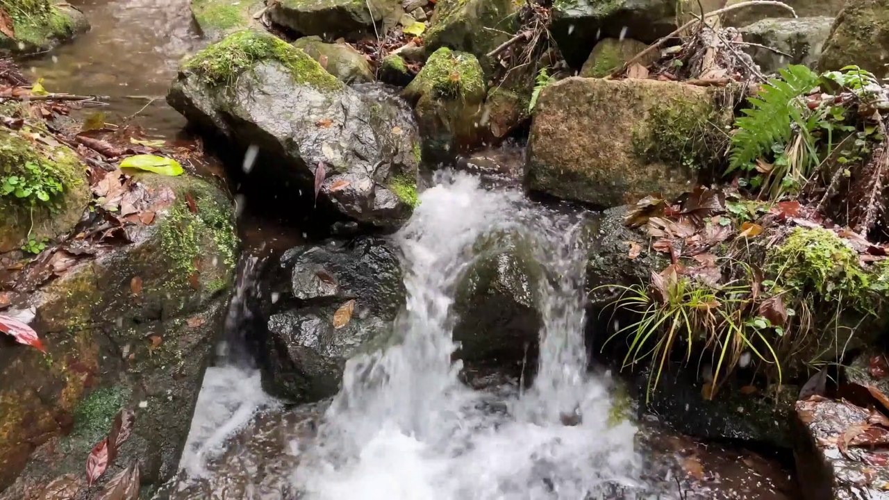 Stream Flowing Through Rocks.