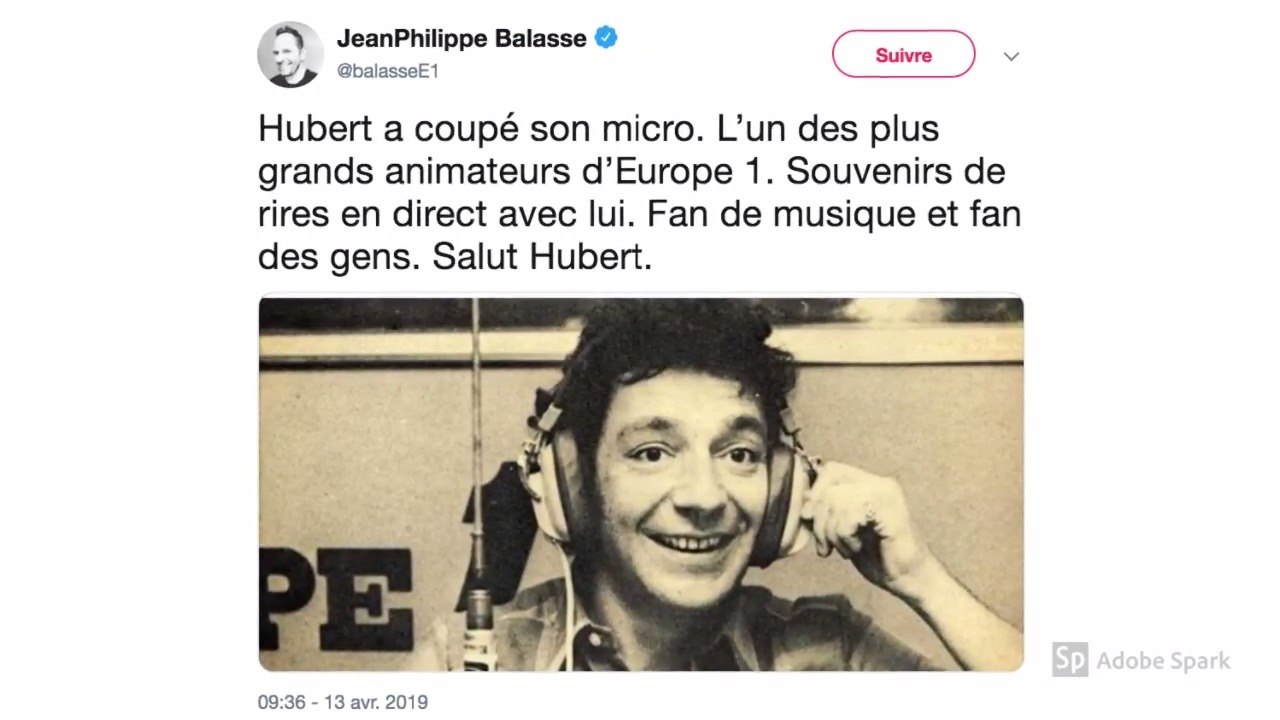 Mort d'Hubert : les hommages de Laurence Boccolini, Pierre Lescure, Isabelle Balkany…