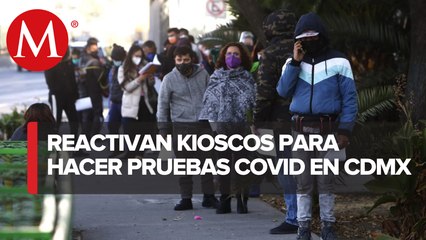 Incremento en filas de aplicación prueba covid en kioscos de Tlalpan, CDMX