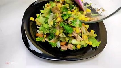 طريقة عمل سلطة التونة بالذرة للاطفال