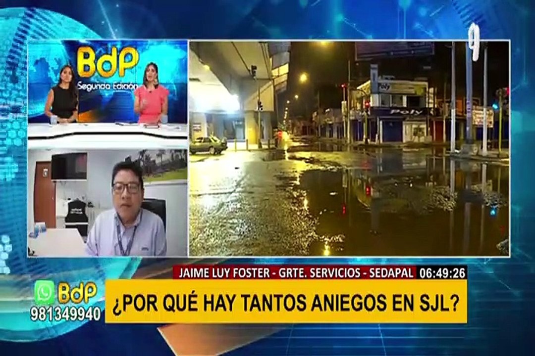 SJL: Sedapal restablece servicio de agua potable tras culminar reparaciones de tubería