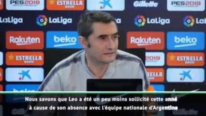 Barça - Valverde : "Le retour de Messi en sélection ne nous inquiète pas"