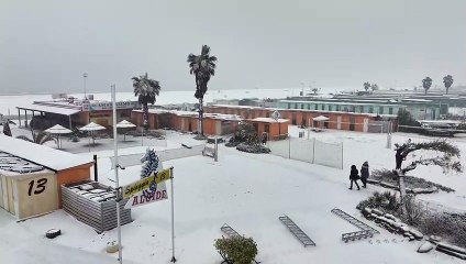 Rimini imbiancata dalla neve: le immagini dal drone