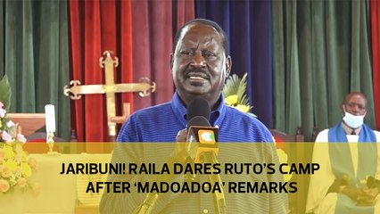 Jaribuni! Raila dares Ruto's camp after 'madoadoa' remarks