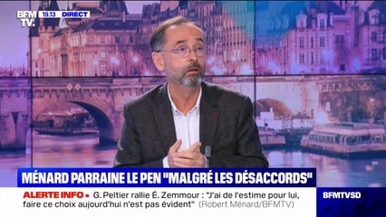 Pour Robert Ménard, Marine Le Pen est "moins brutale", "plus attentive aux gens"