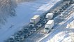 Drivers trapped overnight on snowy US highway