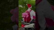 Balinese Santa Gives Gifts Away to Children