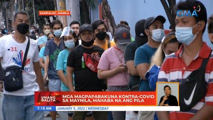 Mga magpapabakuna kontra-COVID sa Maynila, mahaba na ang pila | UB