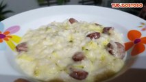 Risoto de abobrinha com linguiça defumada