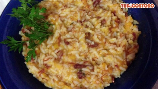 Risoto de carne seca com abóbora