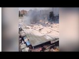 حريق داخل سوق توشكى في حلوان