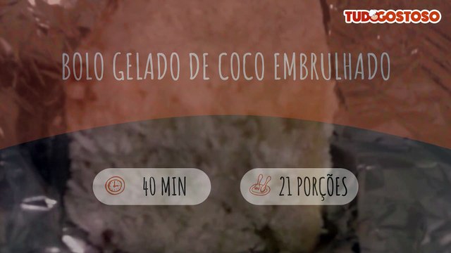 Bolo gelado de coco embrulhado
