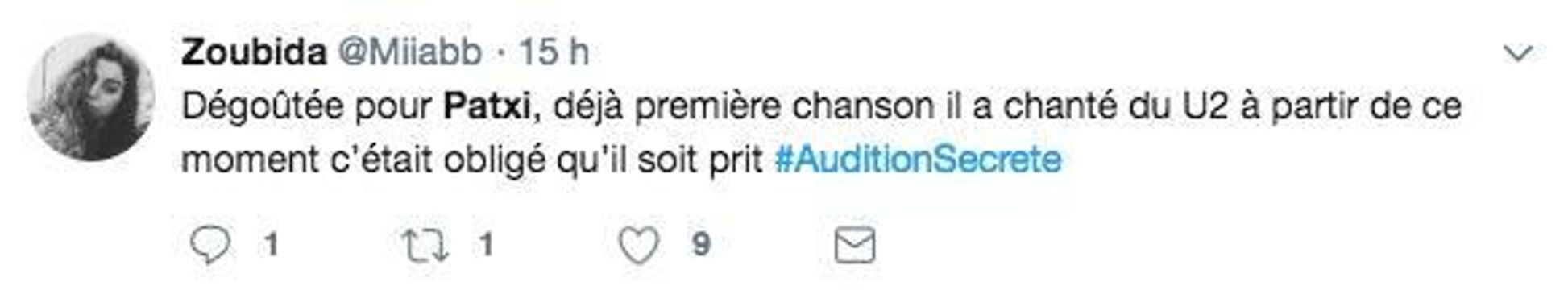 Audition secrète : les internautes en colère contre l'élimination de Patxi (revue de tweets)