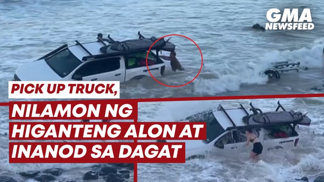 Pickup truck nilamon ng higanteng alon dulot ng cyclone sa Australia | GMA News Feed