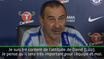 Chelsea - Sarri : "David Luiz sera très important pour l'équipe"