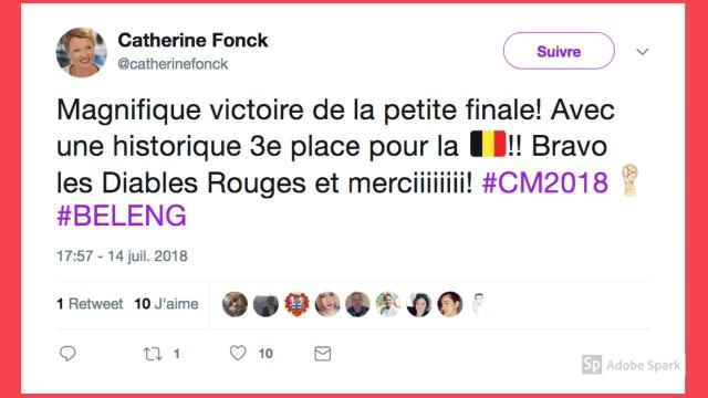 Les internautes ravis de la victoire de la Belgique en petite finale de la coupe du monde