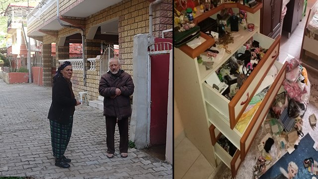 Yaşlı çiftin başına silah ve bıçak dayayıp evi soydular
