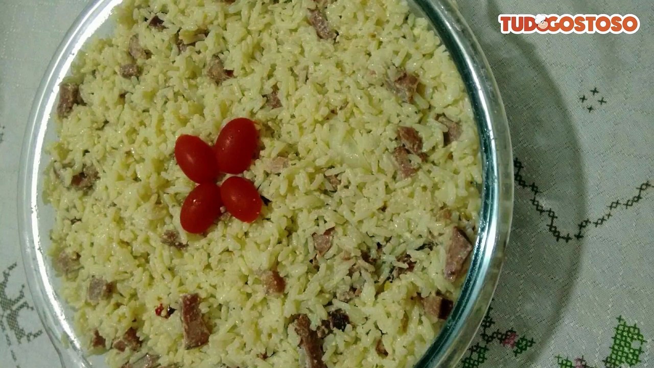 Arroz cremoso com calabresa