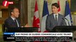 Avant le G7, Emmanuel Macron et Justin Trudeau font bloc contre Donald Trump