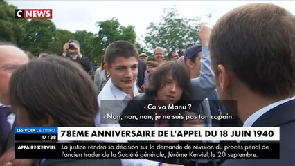 Emmanuel Macron recadre violemment un adolescent qui l'appelle "Manu"