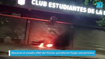 Atacaron el estadio UNO del Pincha prendieron fuego una persiana