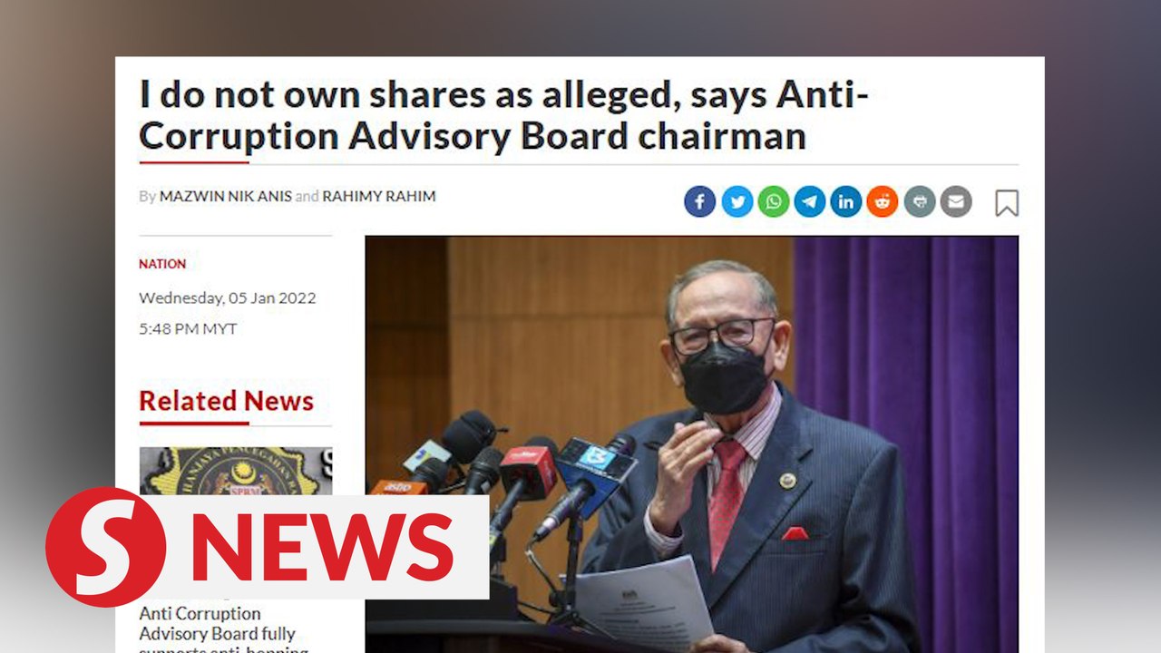 Anti-corruption advisory board chairman says he does not own shares as alleged