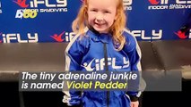 Evel Kid-Evel! Check Out This 3-Year-old Daredevil Fly-up in the Air While Indoor Skydiving!