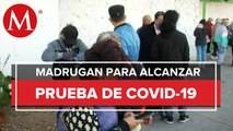 Largas filas para pruebas covid en alcaldía Cuauhtémoc