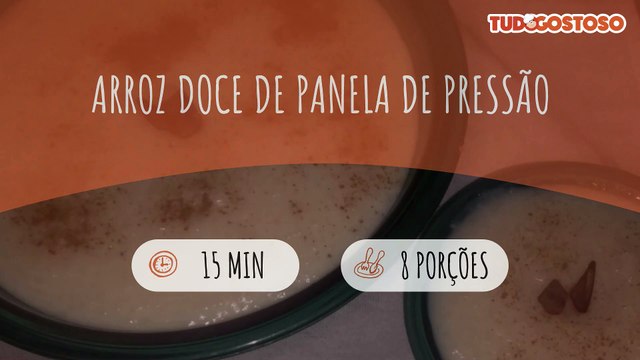 Arroz doce de panela de pressão