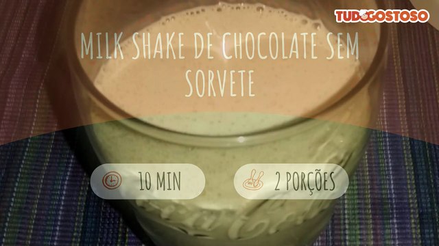 Milk shake de chocolate sem sorvete