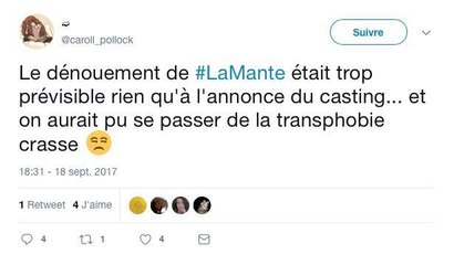 Revue de tweets en vidéo sur le final de La mante (TF1)
