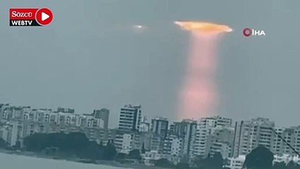 Mersin'de bulutların arasından yansıyan gün ışığı şaşırttı