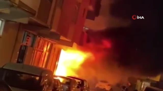 Oto tamircisinde LPG'li araç patladı, iş yeri alevler içinde kaldı