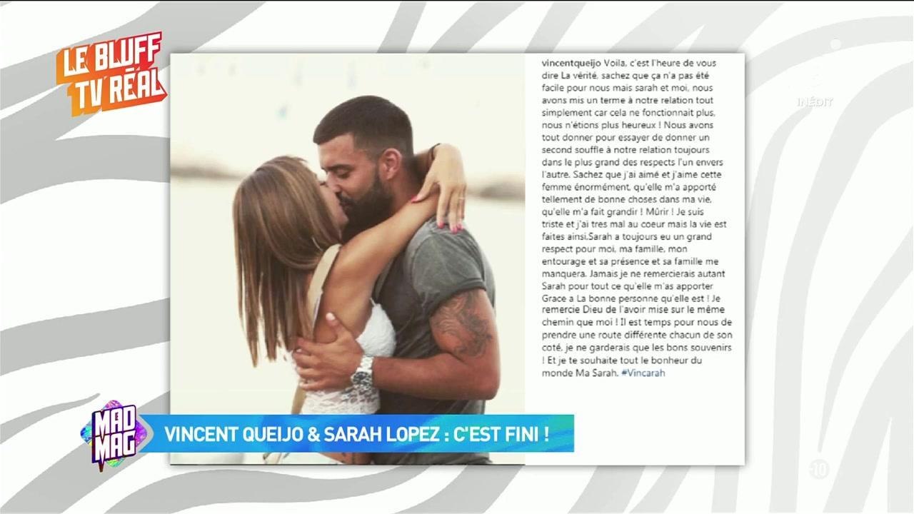 Vincent Queijo et Sarah Lopez annoncent leur rupture