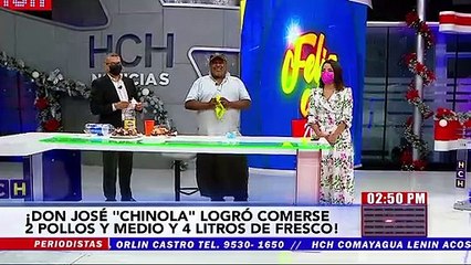 ¡EN VIVO! El famoso "Shinola" se devora tres pollos en HCH Vespertino