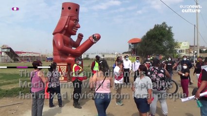 Peru's Mochica man thrills onlookers with his giant ceramic phallus
