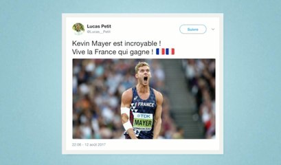 Kevin Mayer médaillé d'or à Londres et couvert de louanges sur Twitter