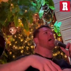 Canelo Álvarez 'enfiestado' se lució al cantarle a su esposa Fernanda Gómez