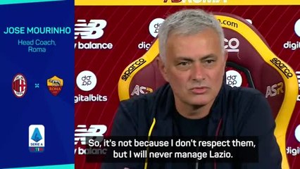 ‘I will never manage Lazio’ – Mourinho