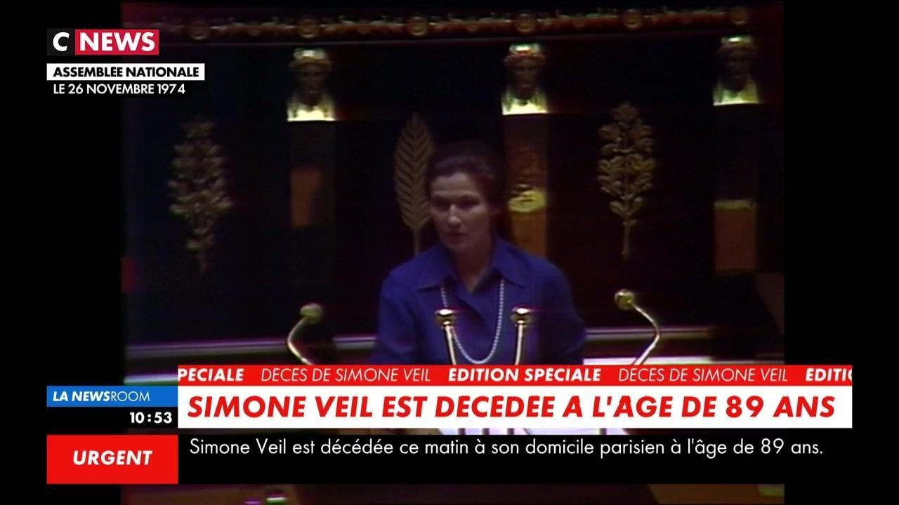 Décès de Simone Veil à l'âge de 89 ans