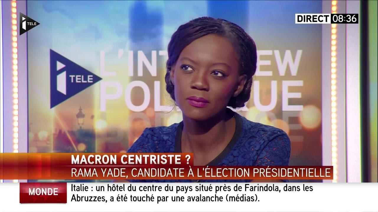 Rama Yade qualifie Emmanuel Macron d'"opportuniste" sur iTELE