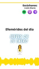 EFEMERIDES: jueves 06 de enero de 2022