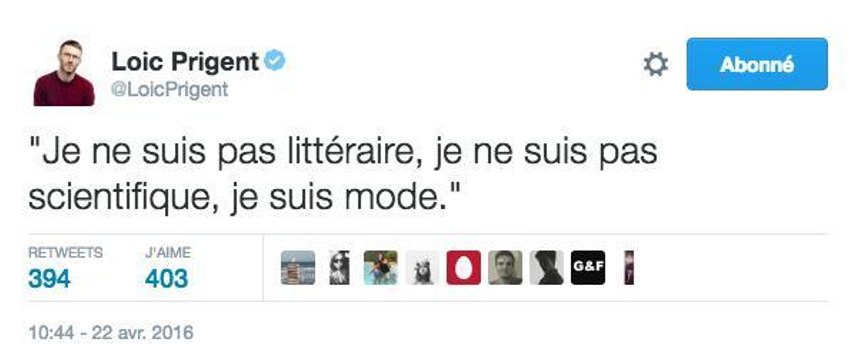 Coulisses de la mode : les meilleurs tweets de Loïc Prigent