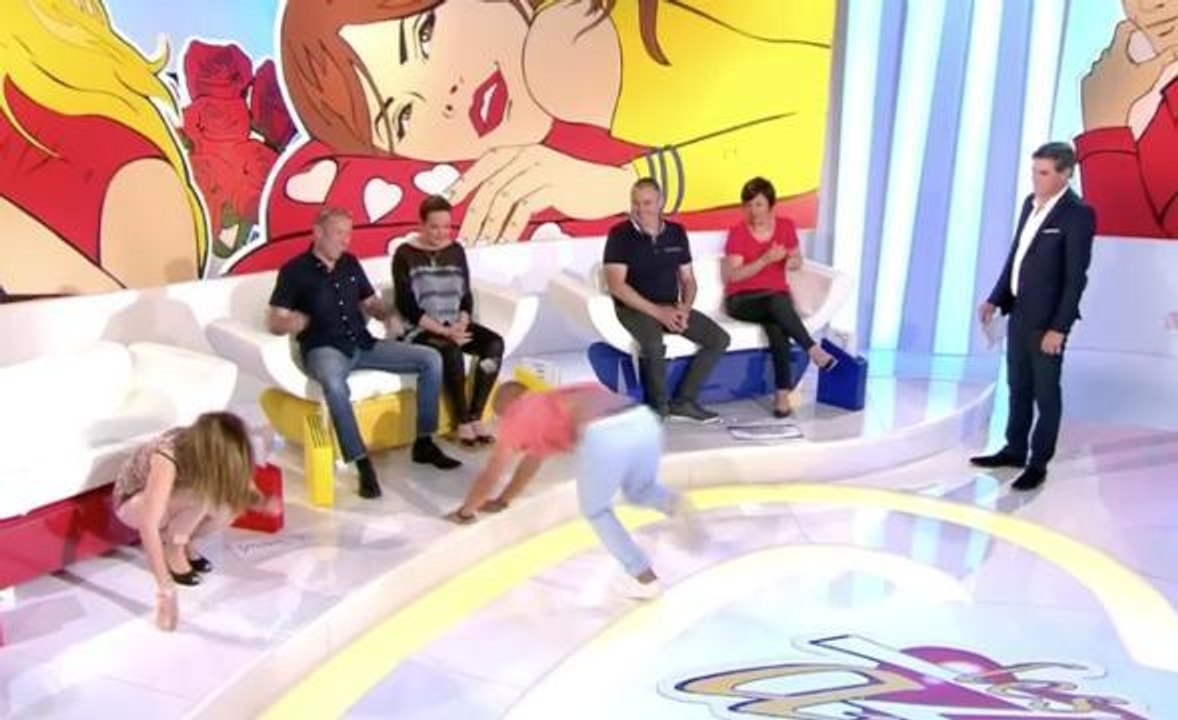Ooops ! Ce candidat rate sa cascade et chute sur le plateau des Z'Amours