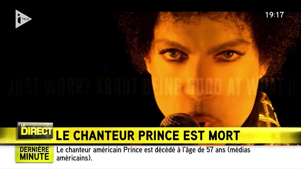Le chanteur Prince est mort (iTélé)