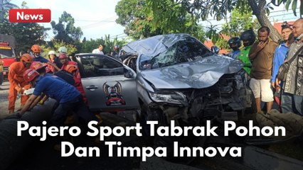 KRONOLOGI PAJERO SPORT TABRAK POHON LALU TIMPA INNOVA DI JALAN DIPONEGORO !!
