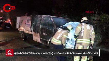 Bakırköy Belediyesi'ne ait bakıma muhtaç hayvanları toplama aracı yandı