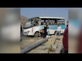 موقع تصادم أتوبيس مدرسة بعمود إنارة في الهرم